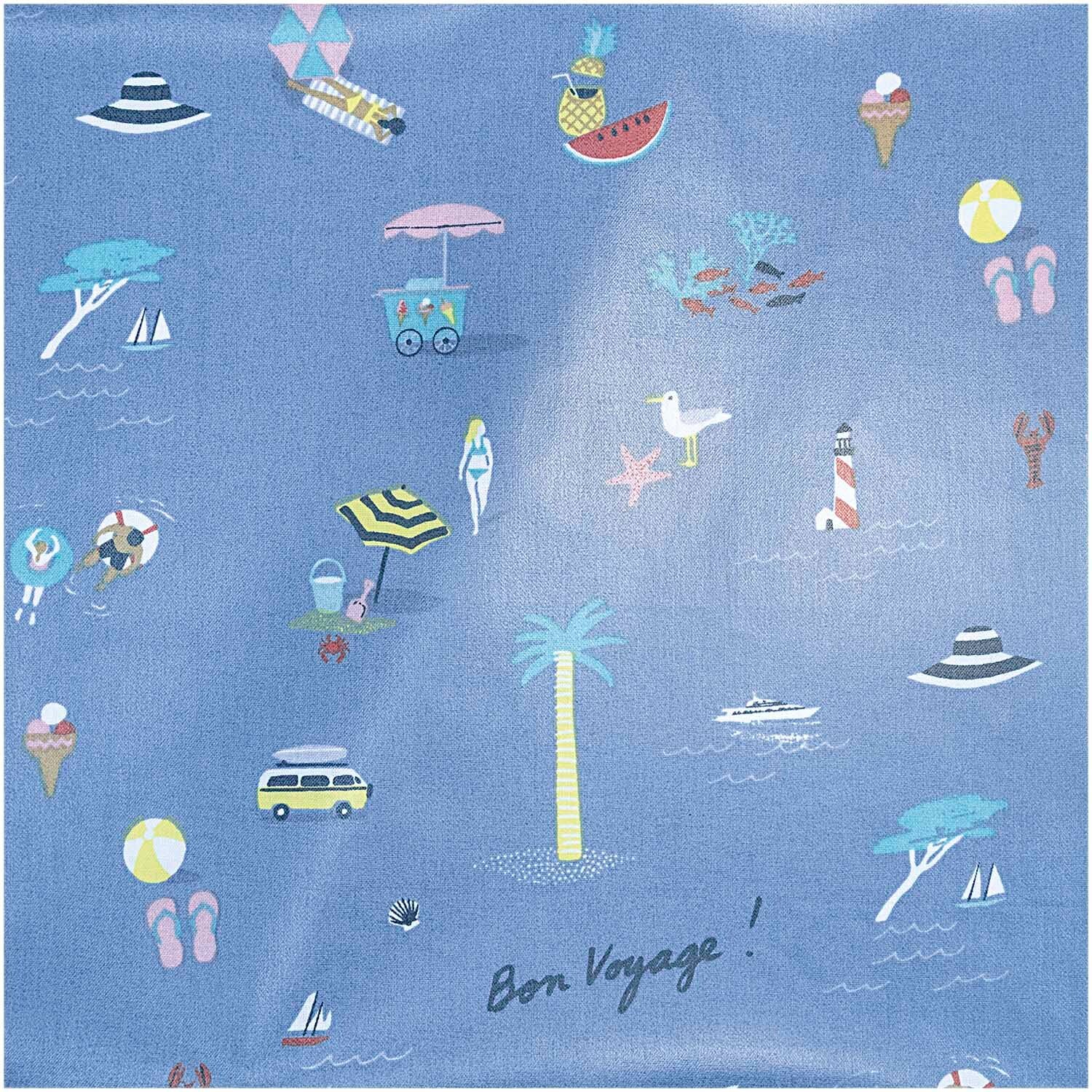 Rico Design Druckstoff Bon Voyage blau 140cm beschichtet