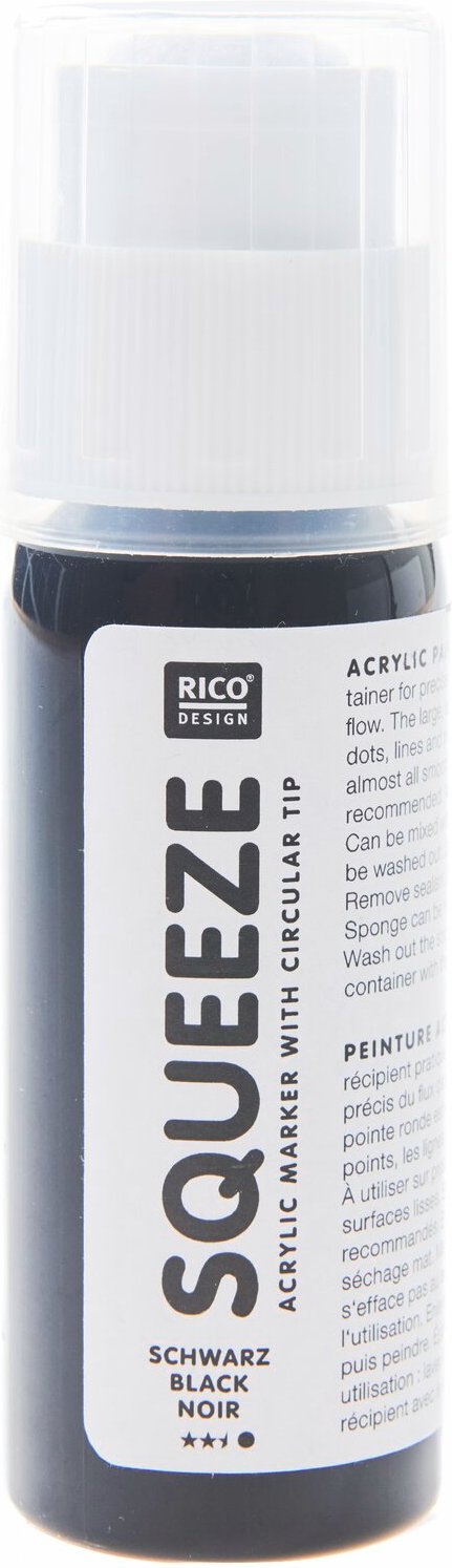 Rico Design Squeeze Acrylic Marker 60ml Schwarz