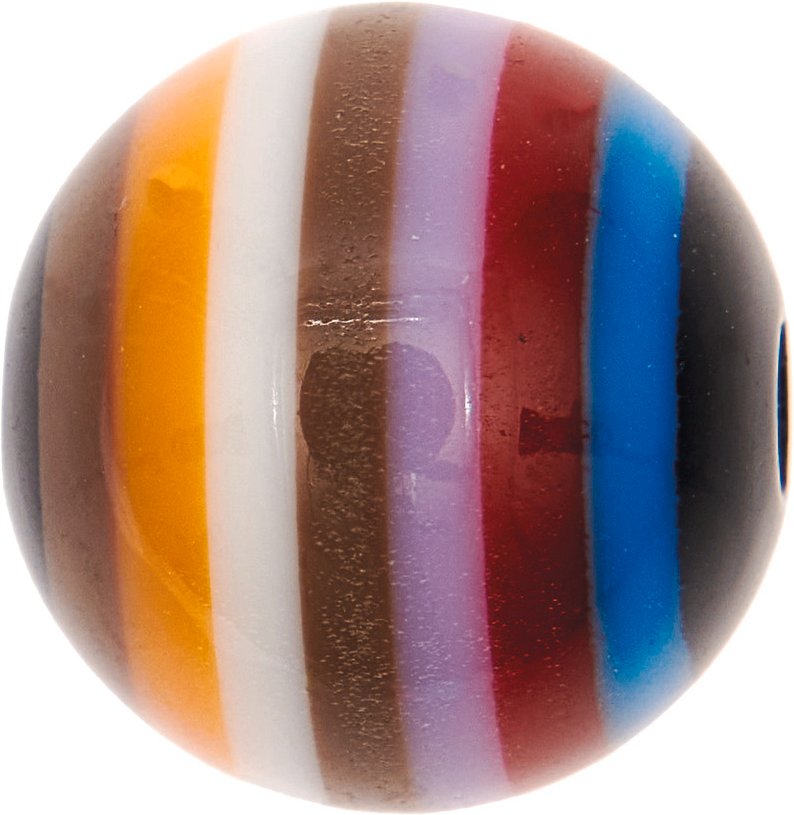 Rico Design itoshii Gestreifte Perle rund lila Mix 15mm 1 Stück