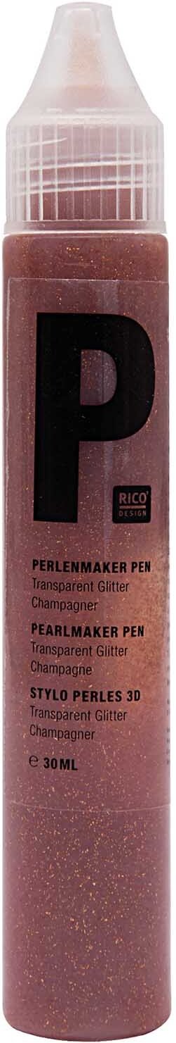 Rico Design Perlenmaker Pen Transp. Glitter Champagner