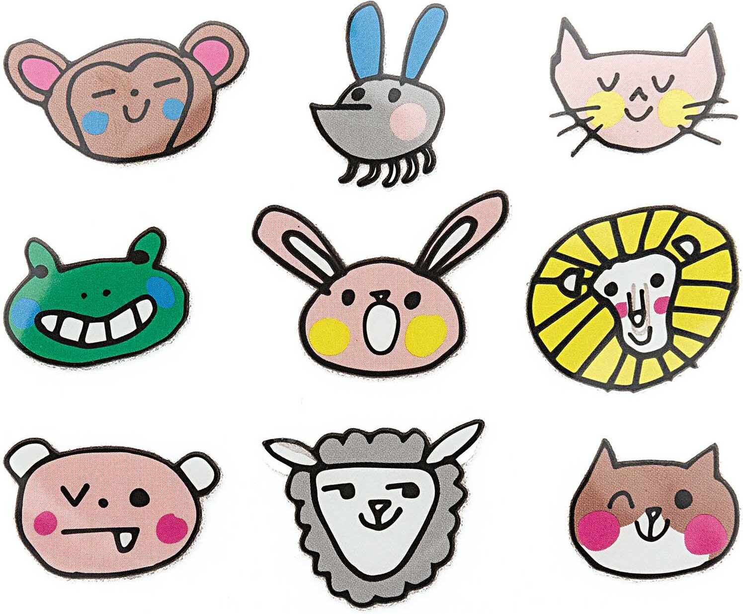 Rico Design Bügelmotiv fröhliche Gesichter 2cm 9 Stück