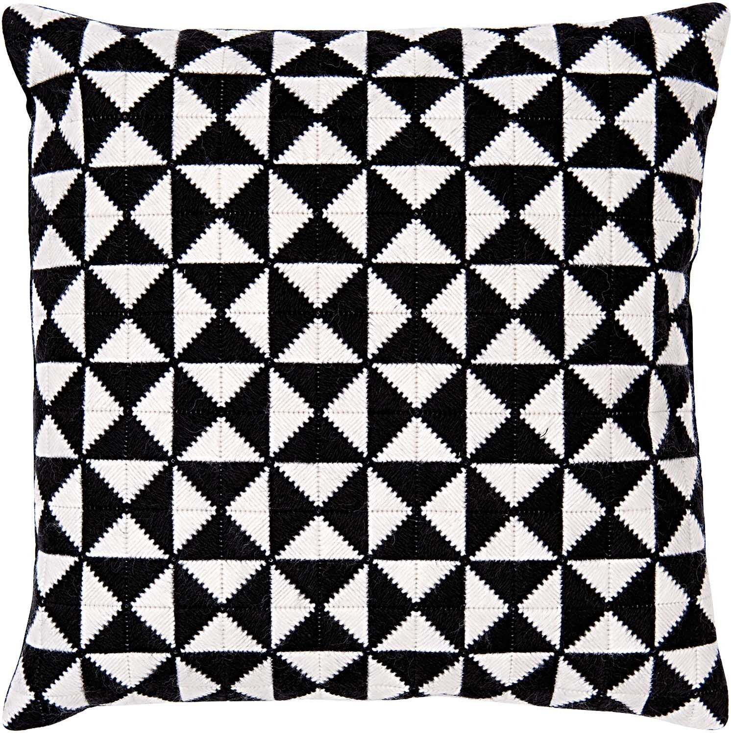 Rico Design Gobelin Kissen Dreiecke schwarz 40x40cm zum Sticken