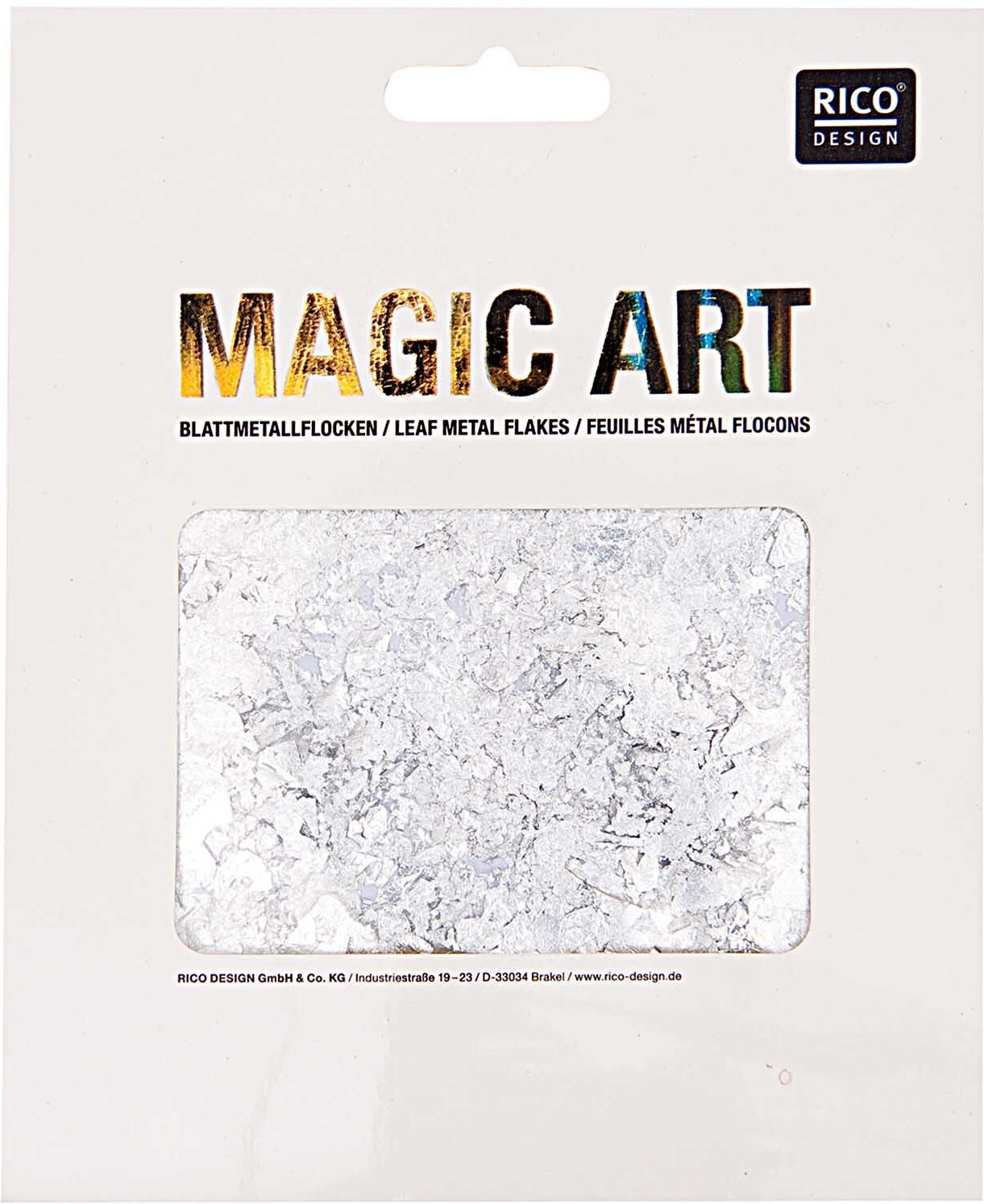 Rico Design Magic Art Blattmetall-Flocken Silber