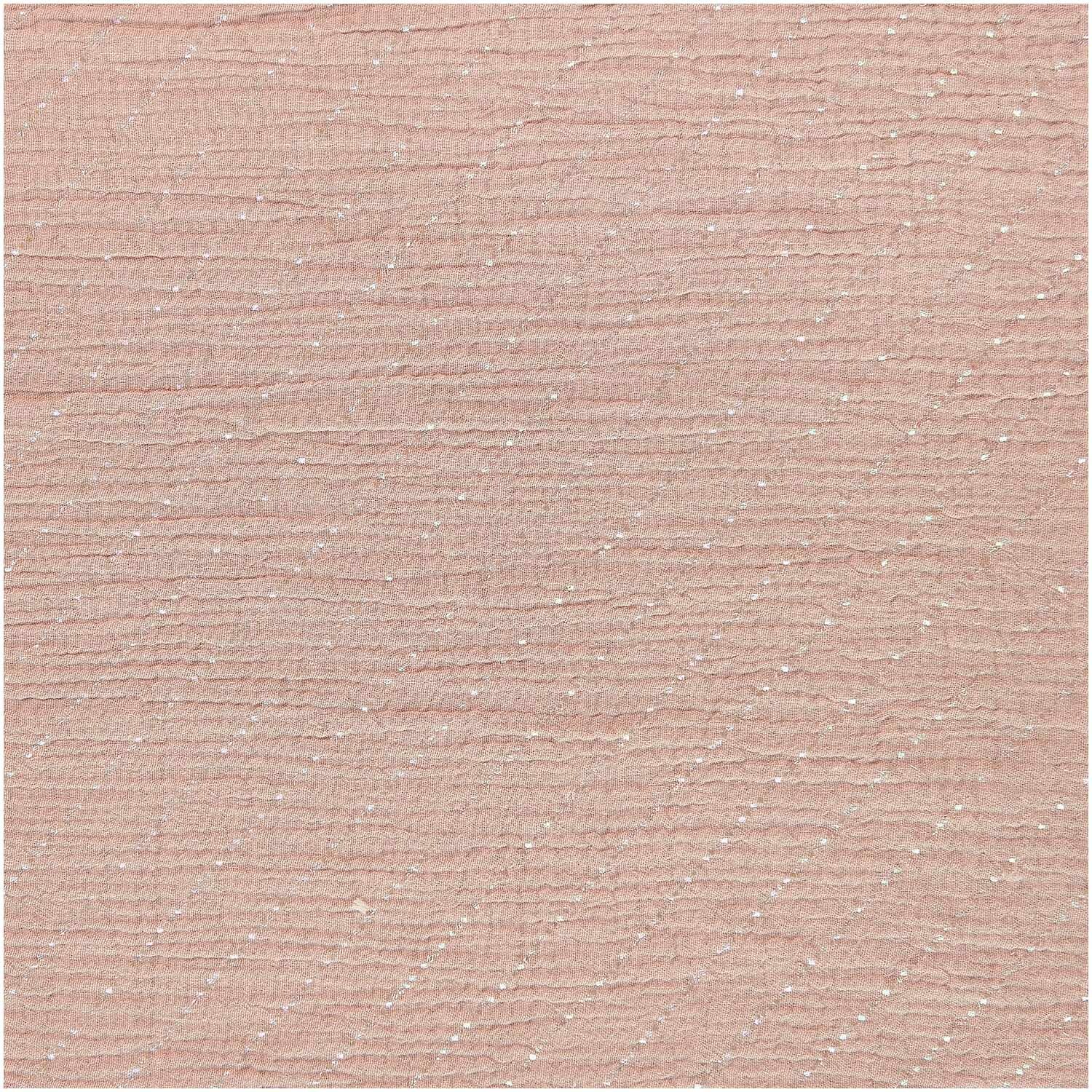 Rico Design Stoffabschnitt Krinkelmusselin Streifen Puder