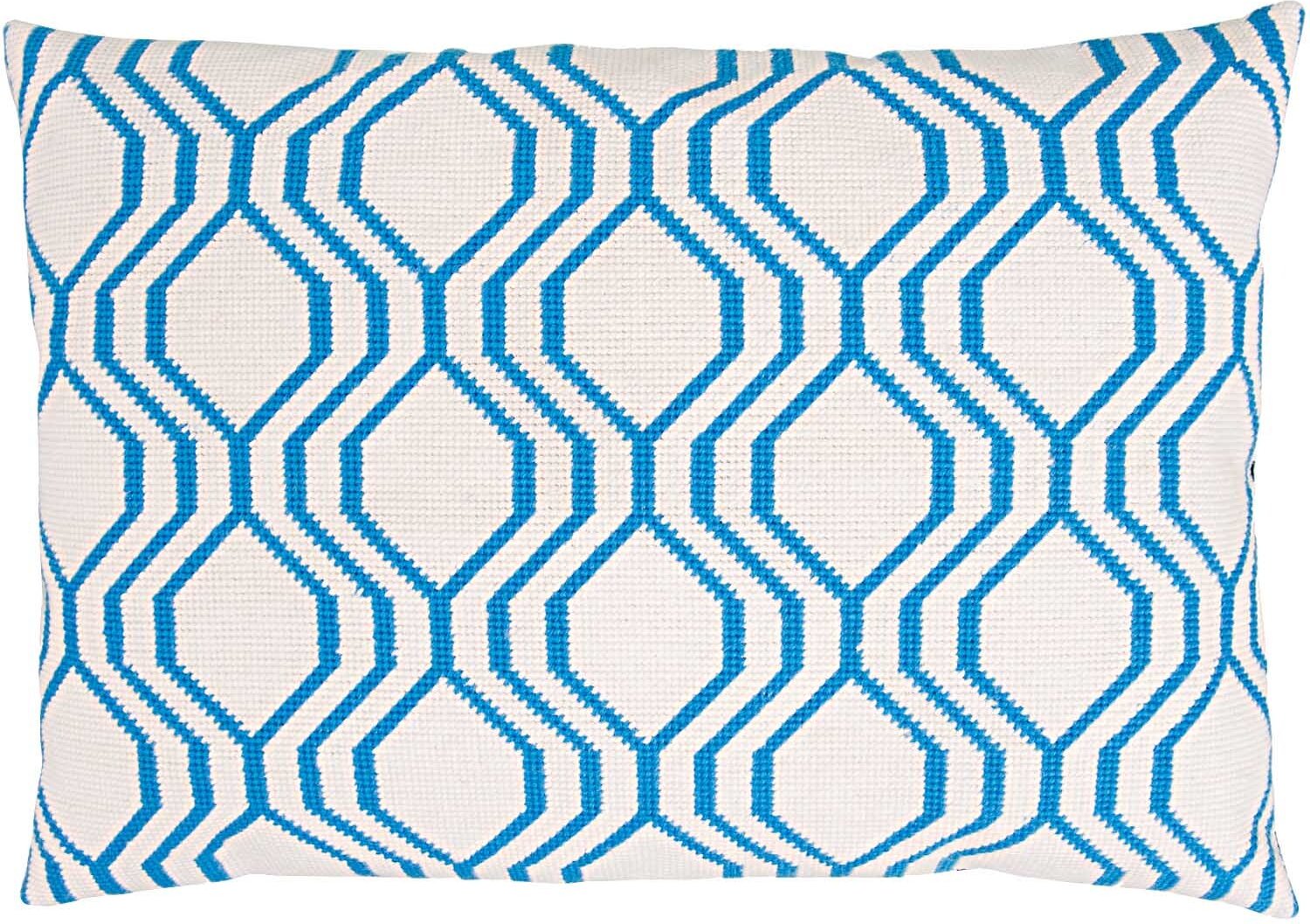 Rico Design Gobelin Kissen grafisch blau 50x35cm zum Sticken
