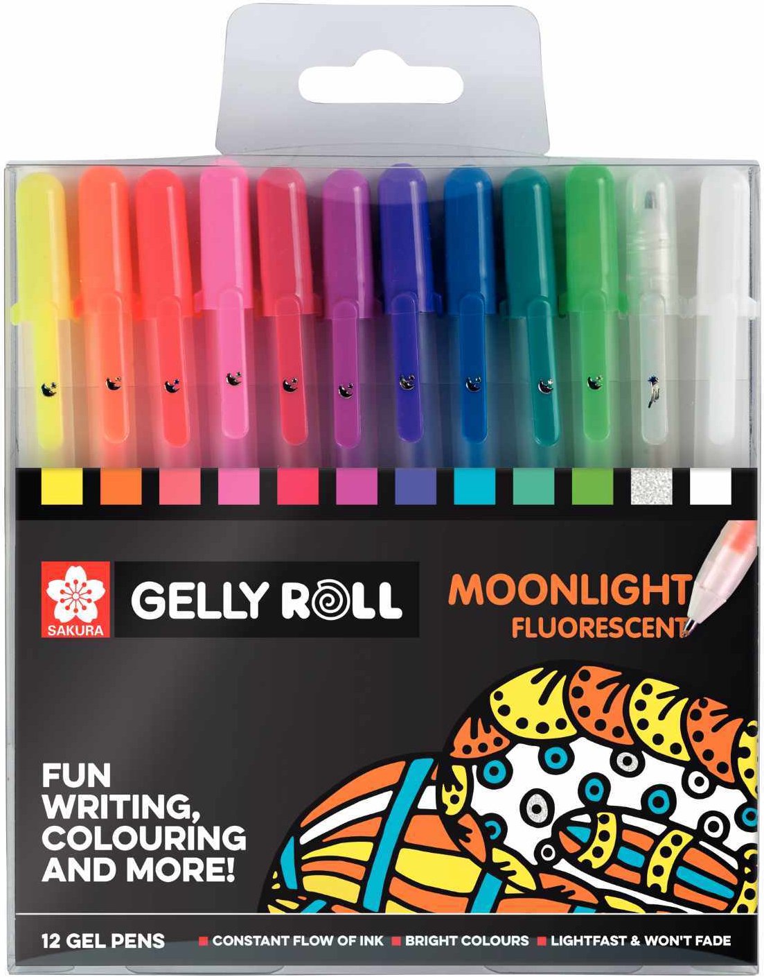 SAKURA Gelly Roll Moonlight Gelstifte Neon 12 Stück Mehrfarbig