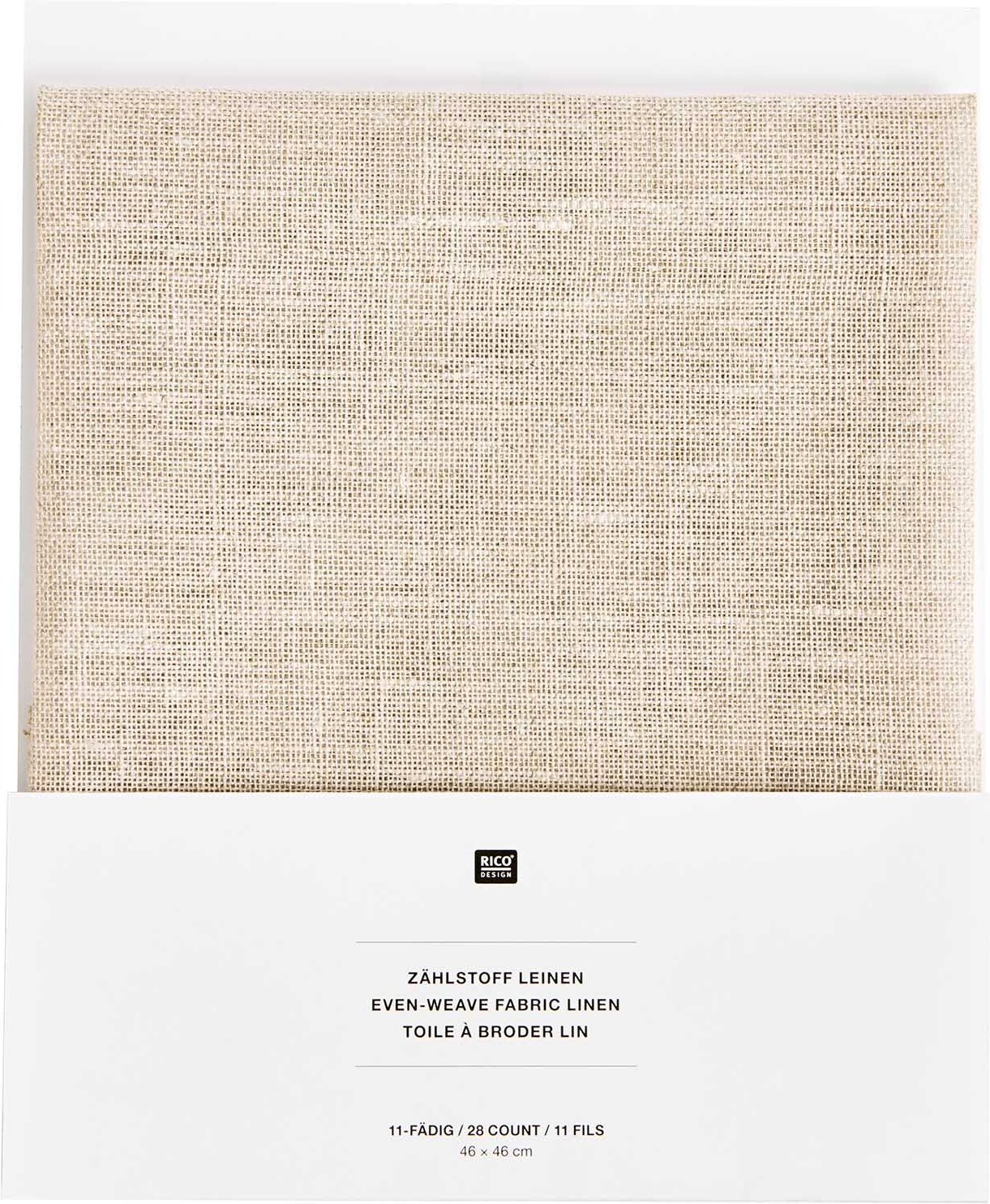 Rico Design Zählstoff Leinen natur 11-fädig 46x46cm