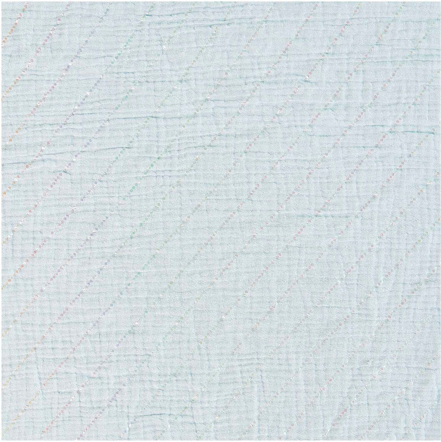 Rico Design Stoffabschnitt Krinkelmusselin Streifen Hellblau