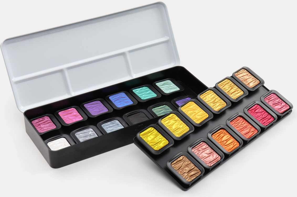 FINETEC Perlglanzfarben Metals im Metallkasten Essential 24 Farben