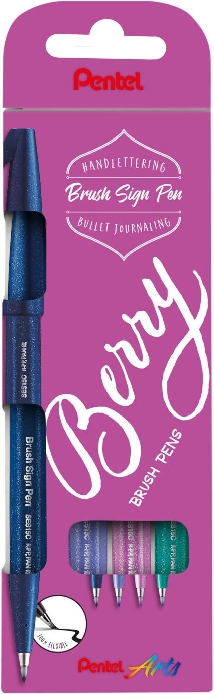 Pentel Kalligrafiestift Brush Sign Pen Set Berry