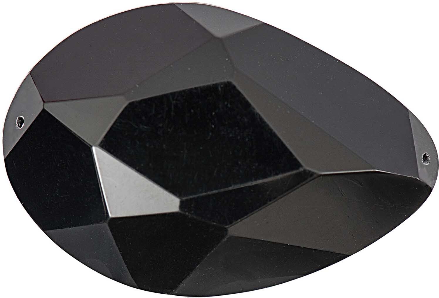 Rico Design Aufnähstein Tropfen schwarz 50x34mm