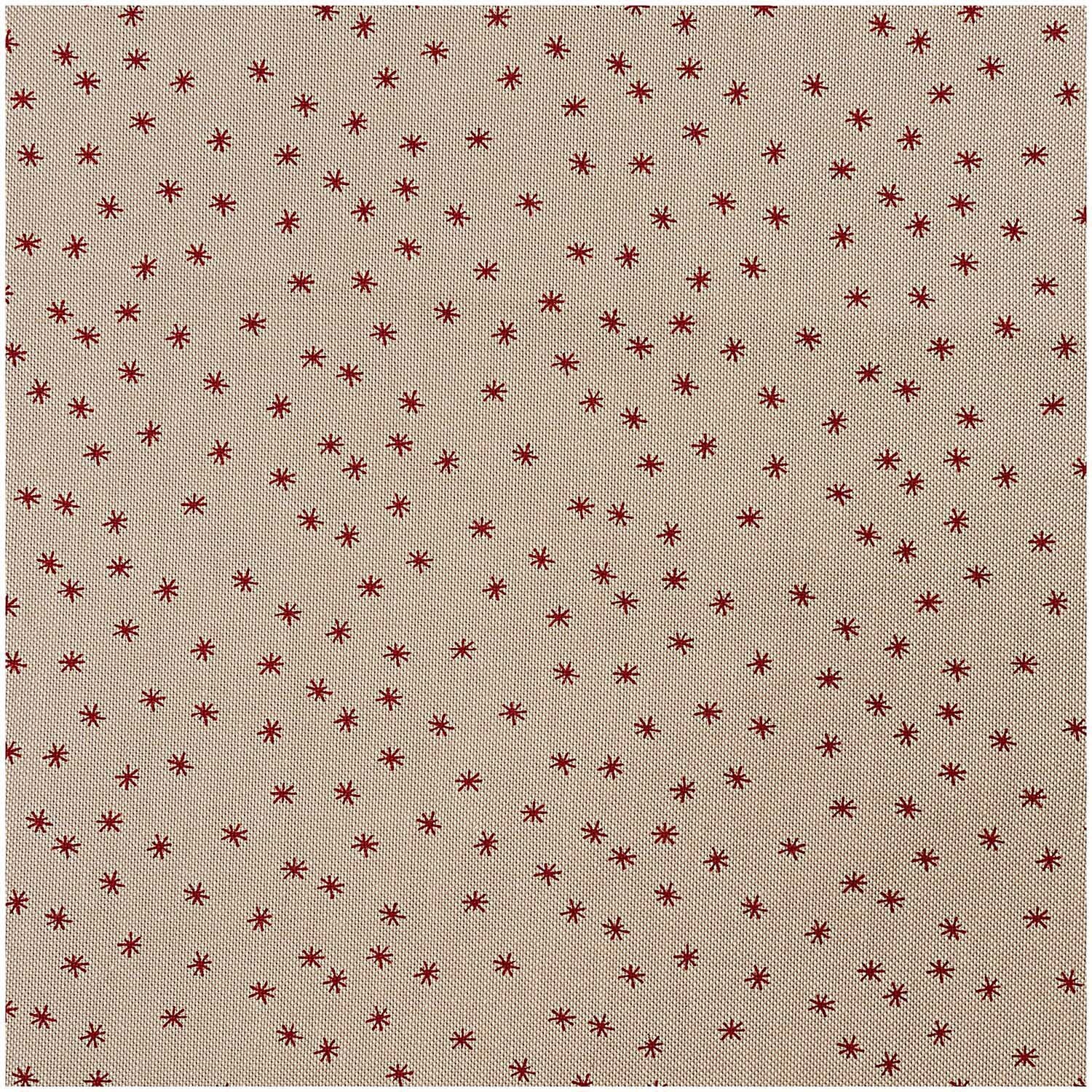 Rico Design Stoff Sterne natur-rot 140cm breit