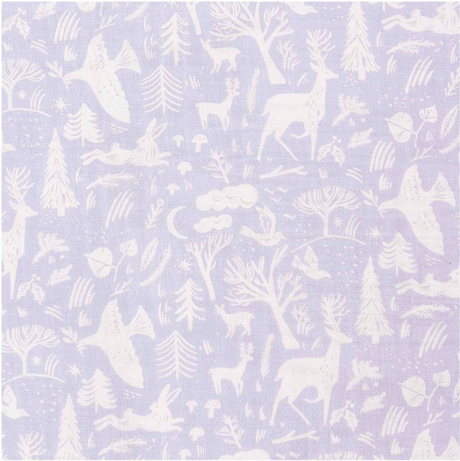 Rico Design Musselin-Druckstoff Nostalgic Christmas Winterwald flieder 50x140cm