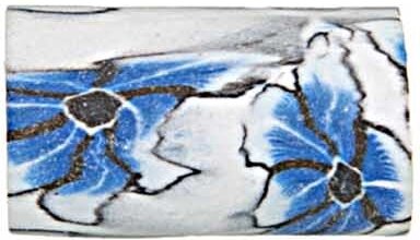 Rico Design Perle Röhre Blume weiß-blau 10x6mm 8 Stück