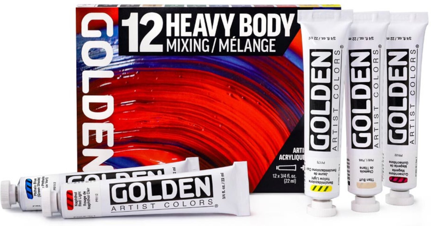Golden Heavy Body Acrylfarbe Mischset