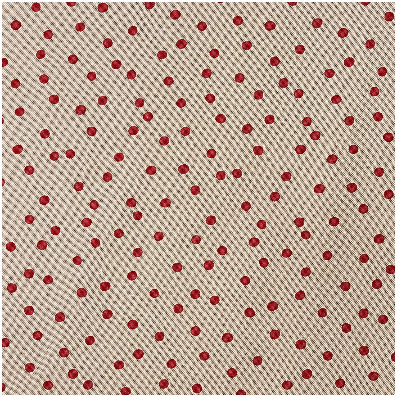 Rico Design Stoff Punkte natur-rot 140cm breit
