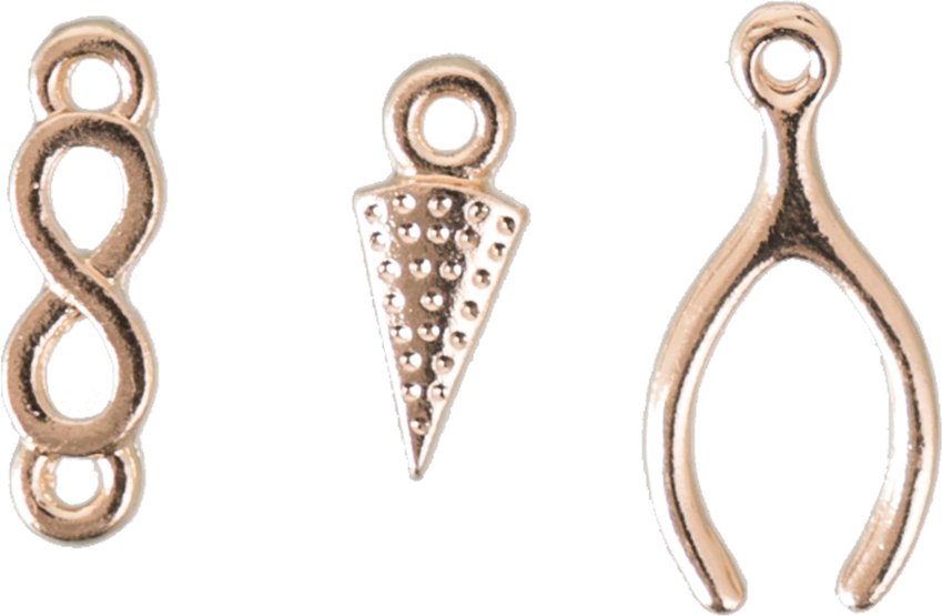 Rico Design Anhänger Mix10 gold 3 Stück