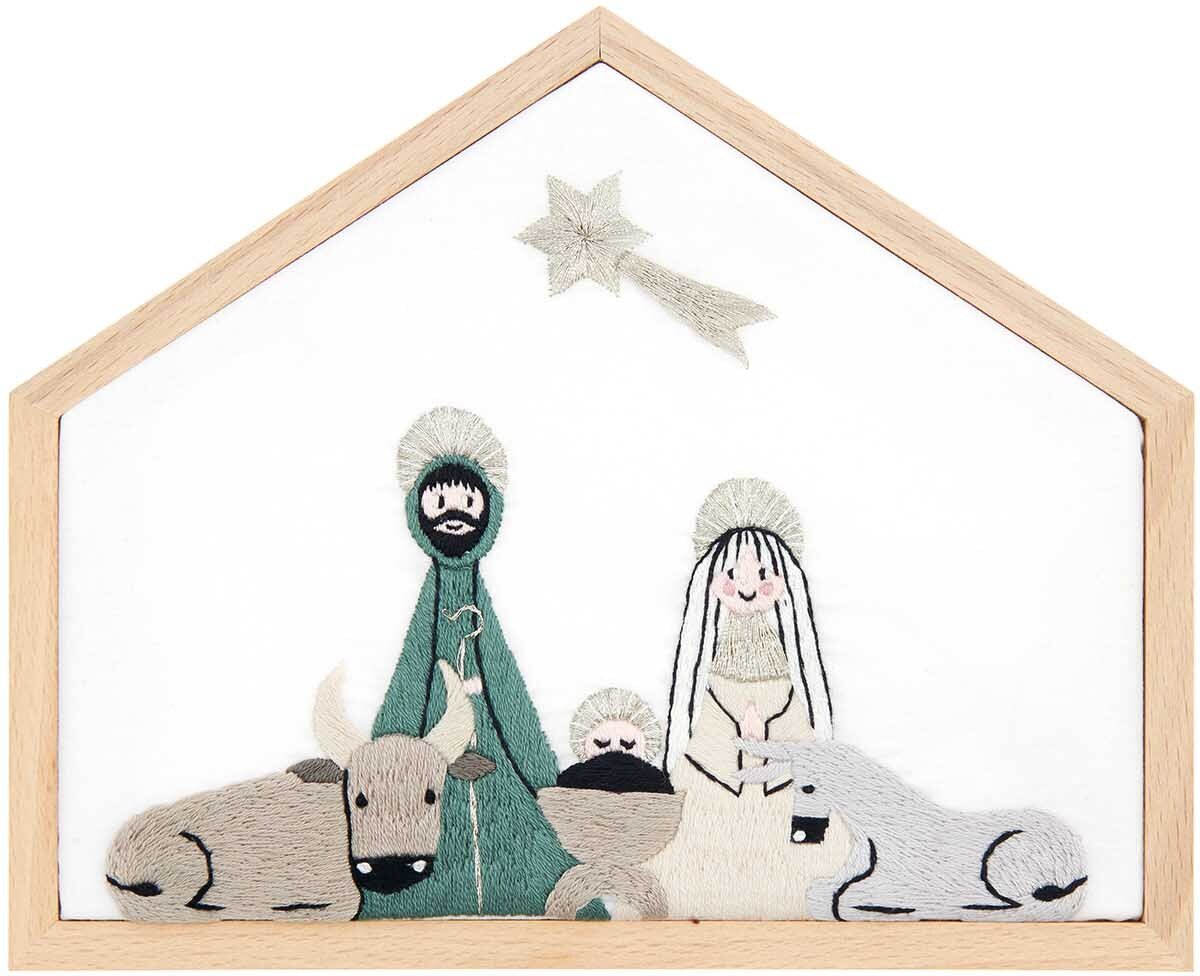 Rico Design Stickpackung Krippe klein vorgezeichnet 20x16,5cm