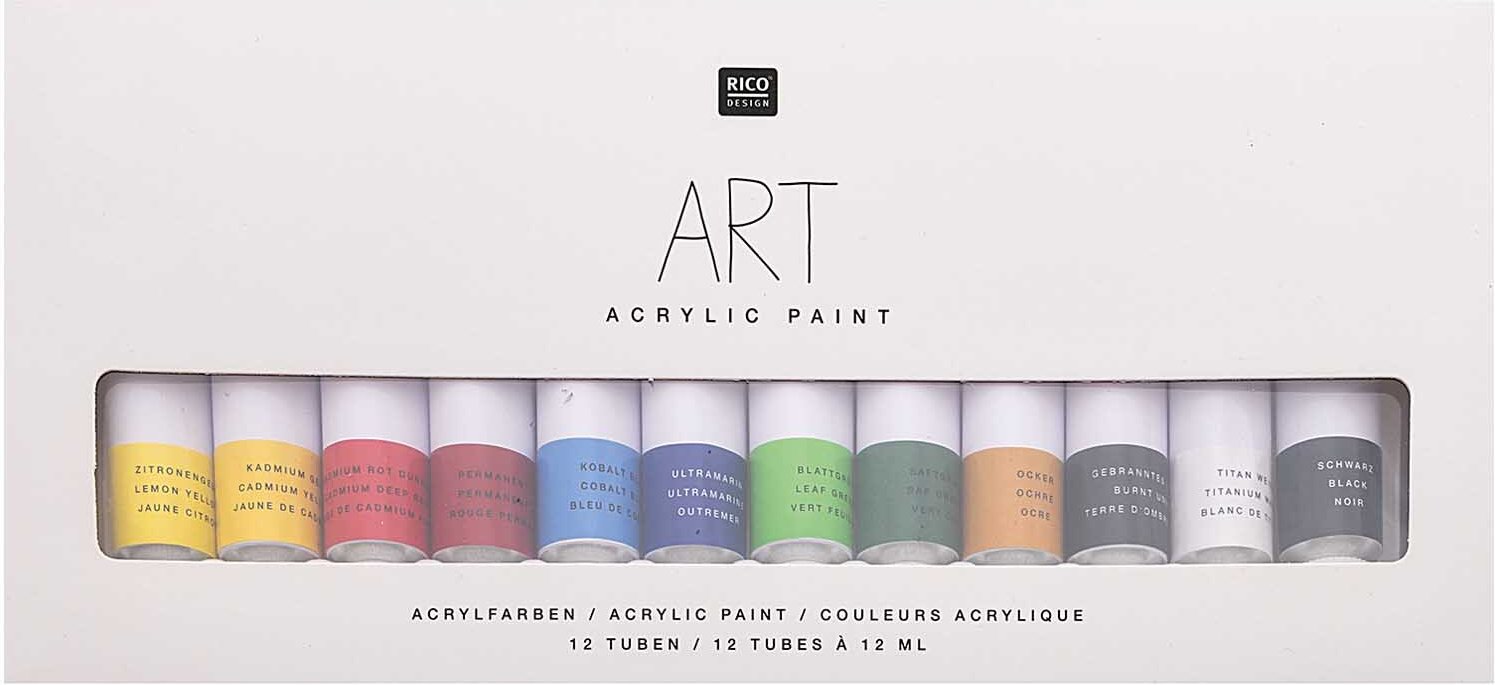 Rico Design ART Künstler Acrylfarben-Set Basic 12x12ml Mehrfarbig