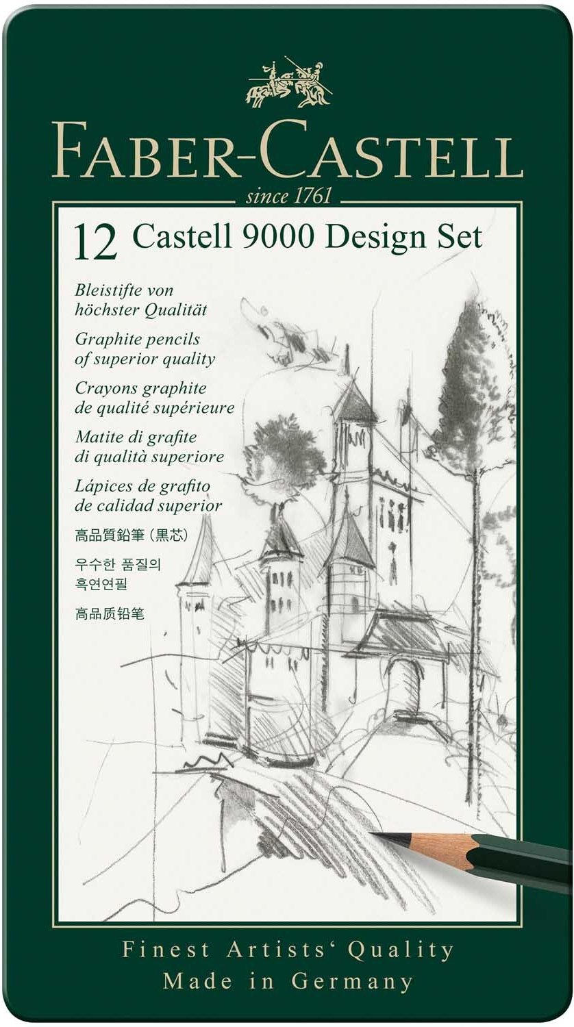 Faber Castell Castell 9000 Design Set Metalletui Silber