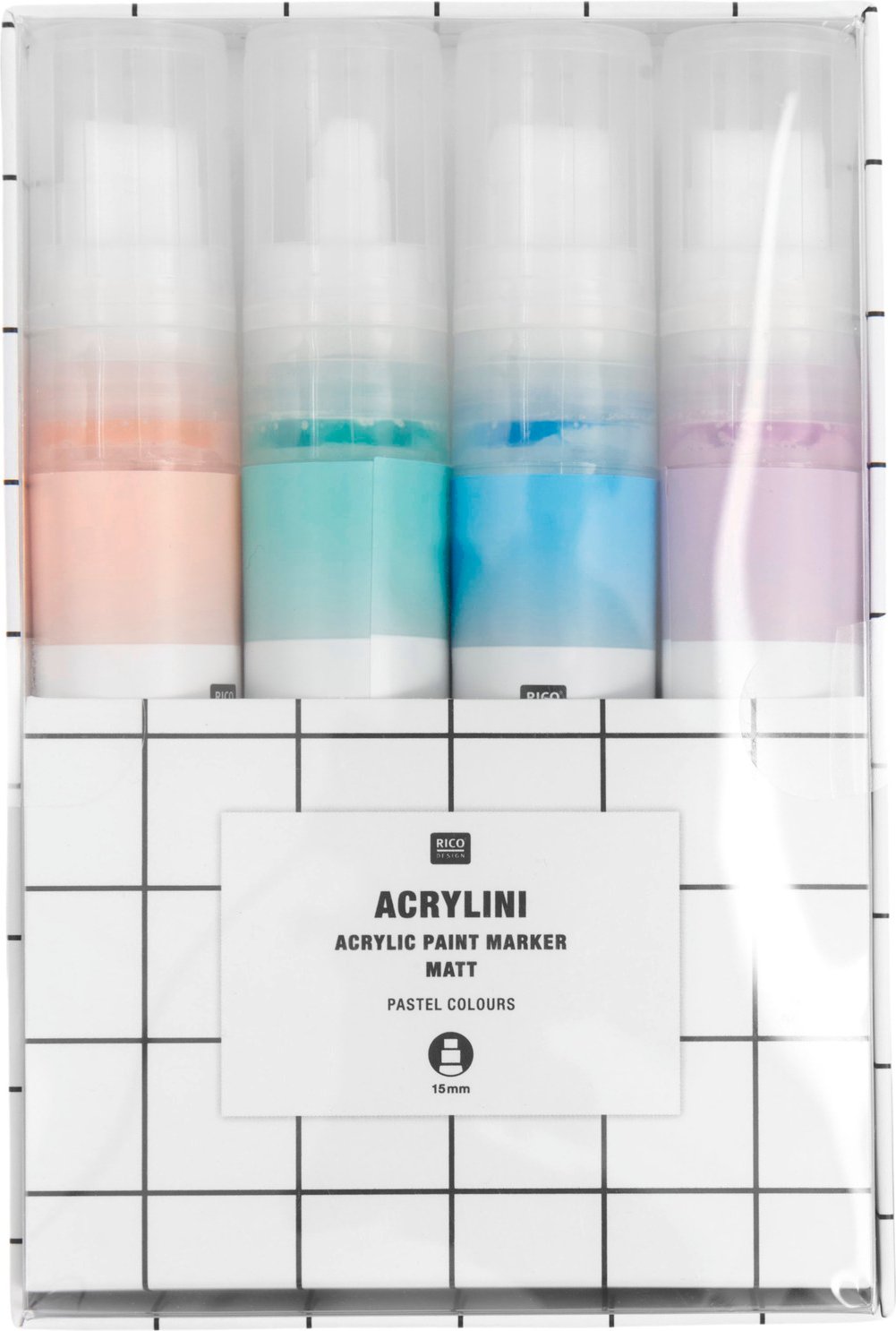 Rico Design Acrylini Marker Set XL Pastel Colours Pastel Colours