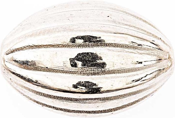 Olive geriffelt silber 18x11mm 4 Stück