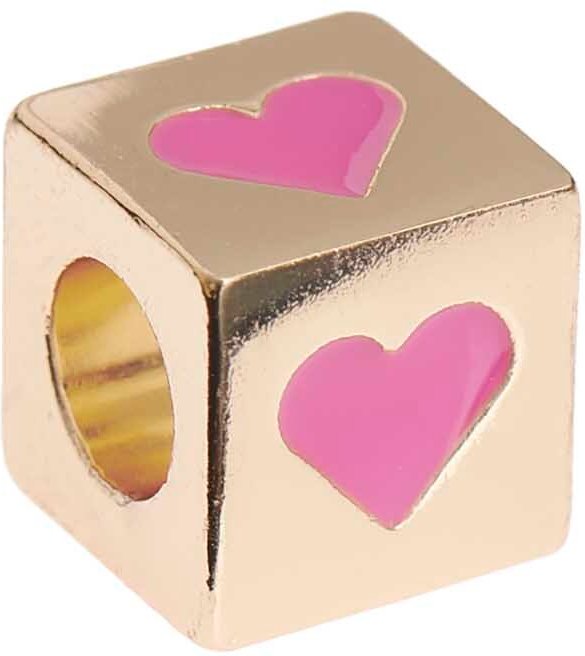Rico Design itoshii - Ponii Beads Würfel Herz gold 10x10x10mm