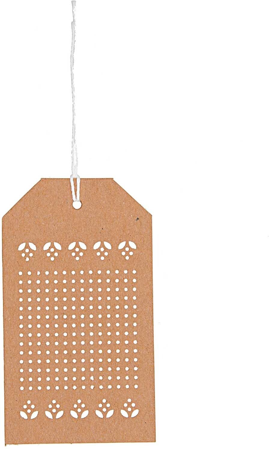 Rico Design Anhänger zum Besticken 24 Stück Kraftpapier