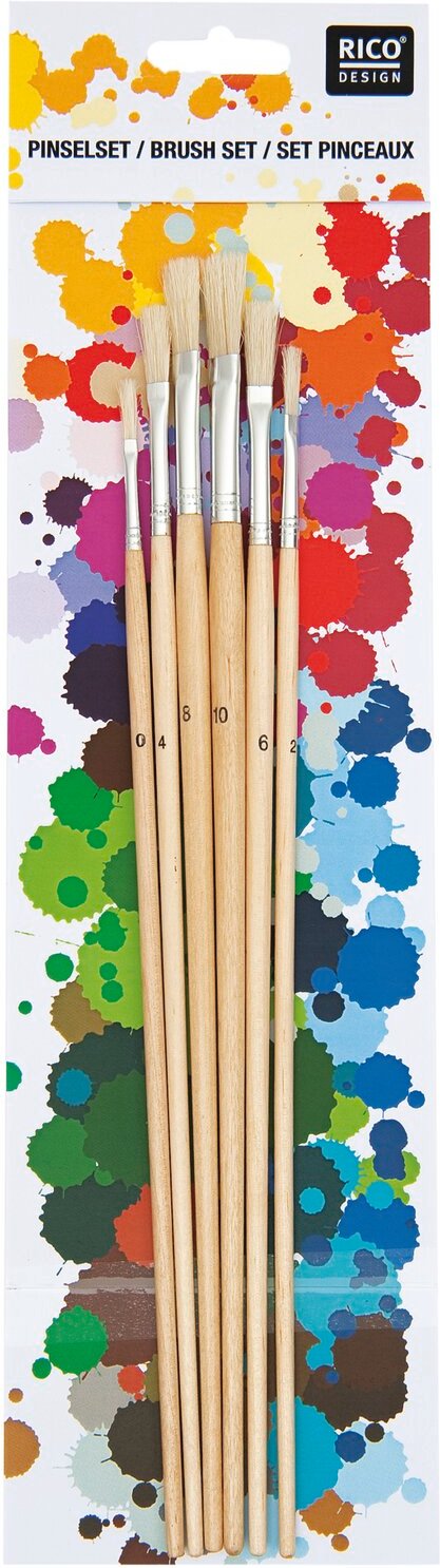 Rico Design Borstenpinsel flach 6er Set No. 1