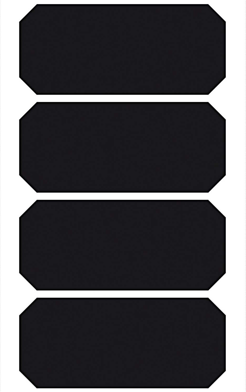 Rico Design Paper Poetry Tafelfolien Sticker Etiketten schwarz 4 Stück Schwarz