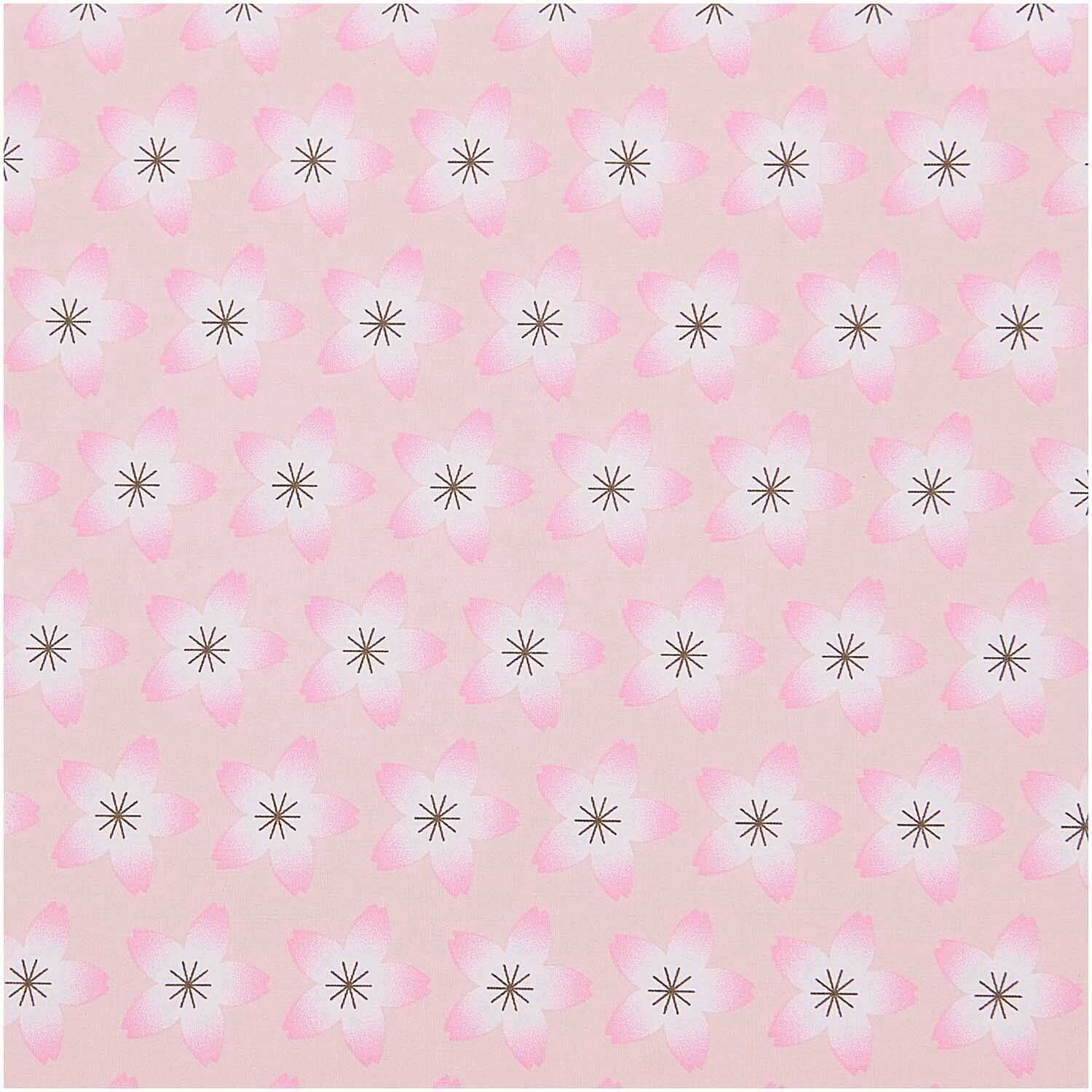 Rico Design Meterware Baumwoll-Popelin rosa Kirschblüten