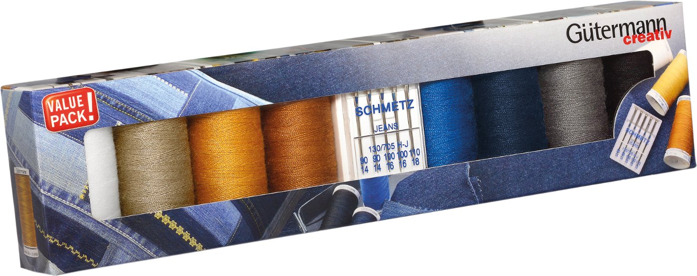 Gütermann Nähfaden Set Denim 50 mit Jeansnadel