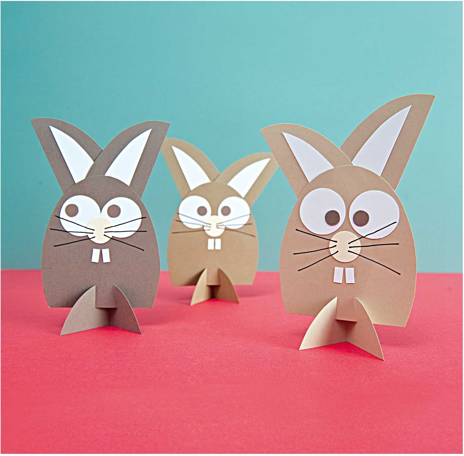 Rico Design Paper Poetry Bastelset Hasen braun 6 Stück