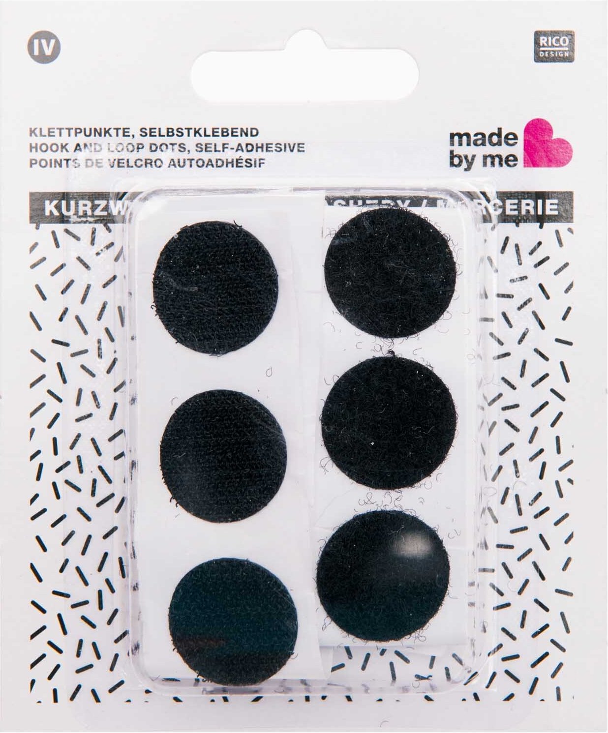 Rico Design Klettpunkte selbstklebend schwarz 20mm