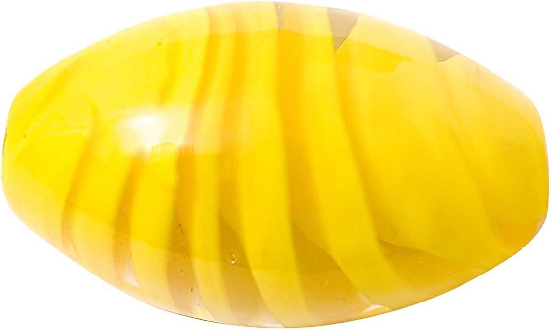 Rico Design Olive mit Spirale gelb 24x15mm Glas 2 Stück