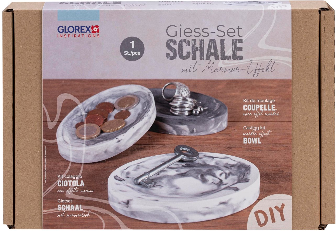 Glorex Bastelset Schmuckschale mit Marmoreffekt