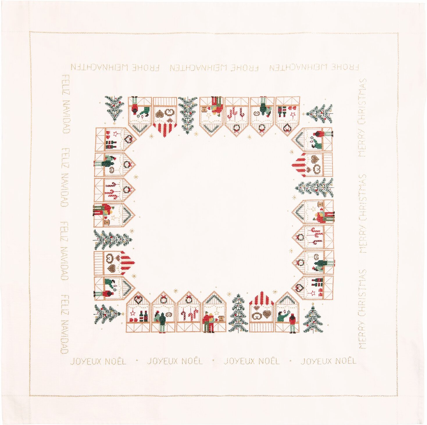 Rico Design Stickpackung Tischdecke Weihnachtsmarkt