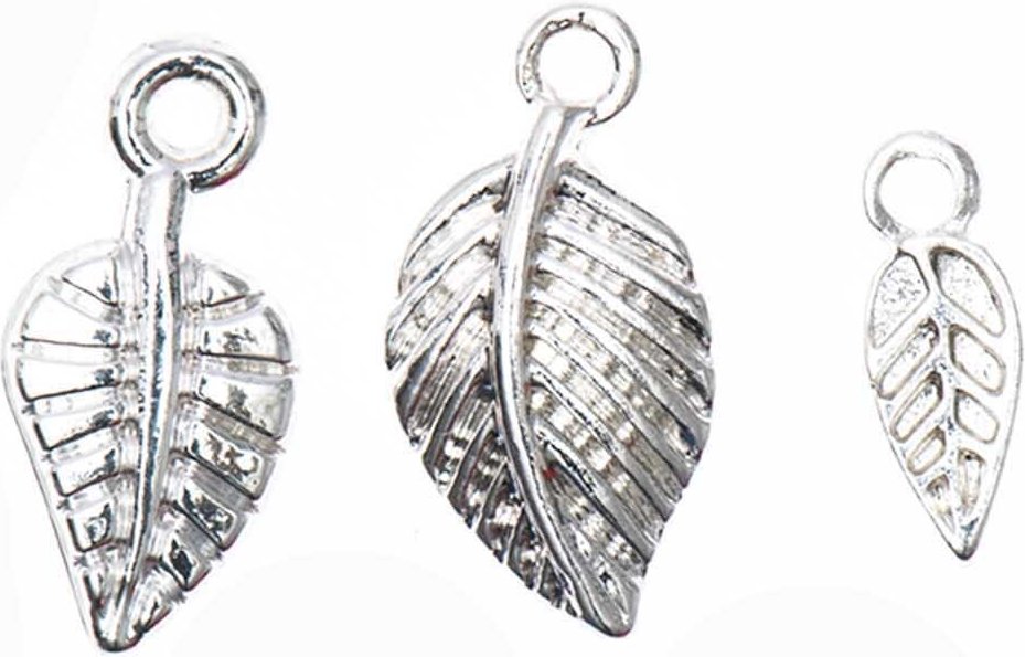 Rico Design Anhänger Blätter silber 6 Stück