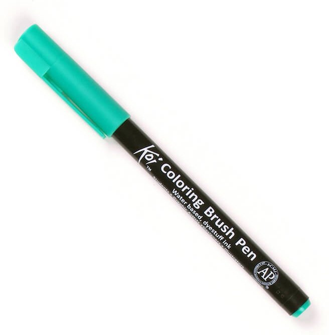 Koi Coloring Brush Pen Bluegreen Light