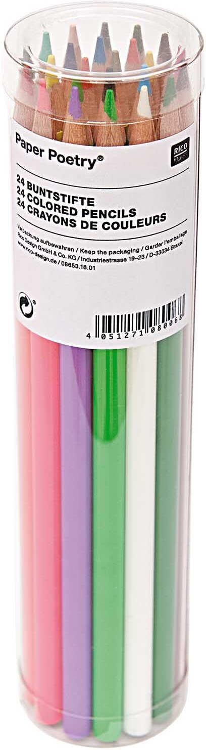 Rico Design Paper Poetry Buntstifte lang 24 Stück Multicolored