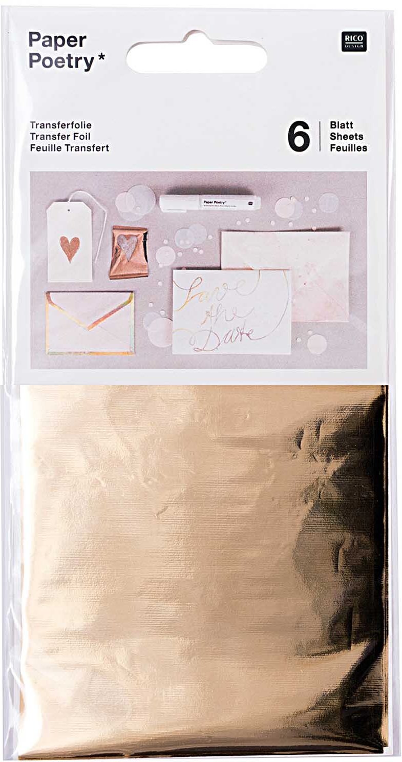 Rico Design Transferfolie 9x15cm 6 Blatt Gold