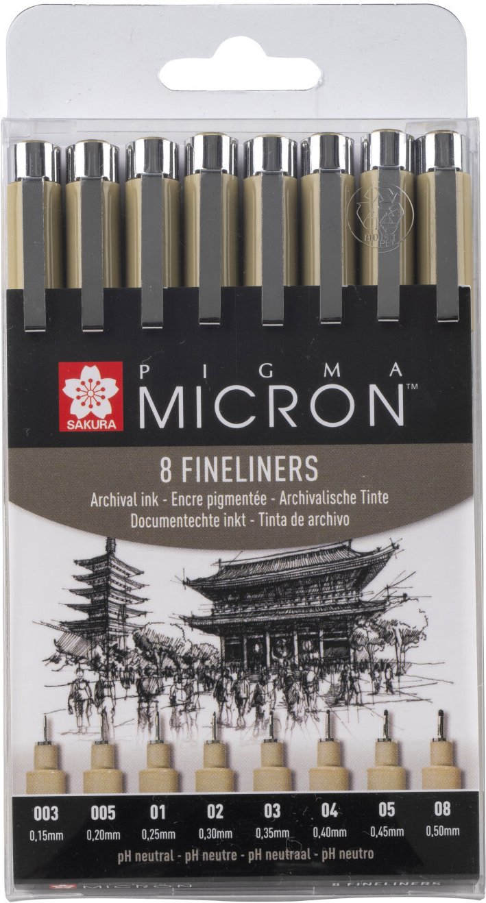 SAKURA Pigment Liner Sakura Pigma Micron Fineliner Set Schwarz