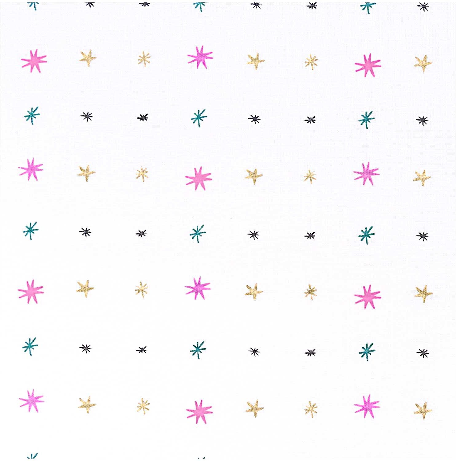 Rico Design Stoff Sterne gold-neon 140cm breit