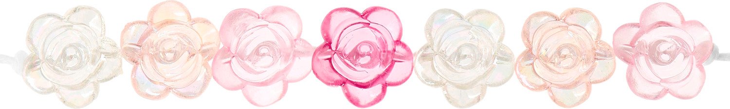 Rico Design itoshii Rosen Perlen rund Irisierend/Pink Transparent