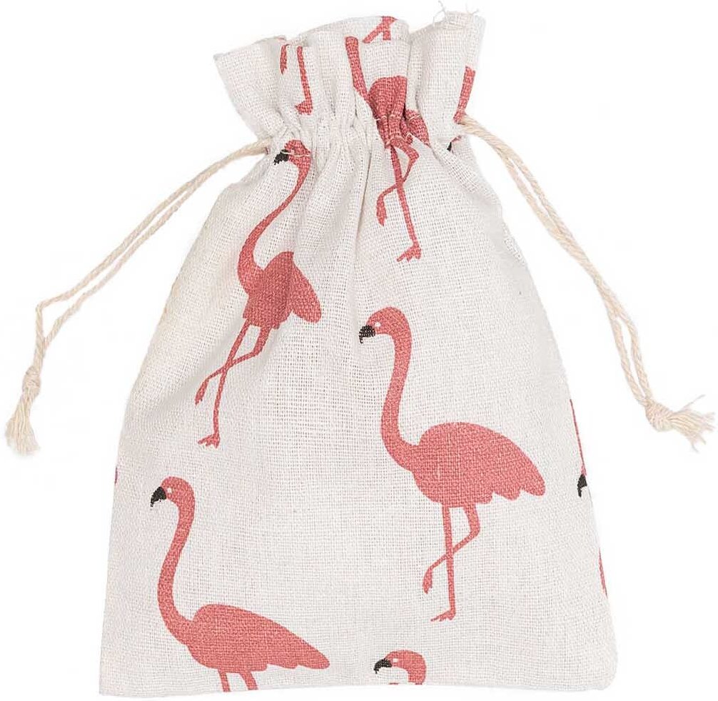 idee. Creativmarkt Beutel Flamingo weiß-rosa 20x15cm