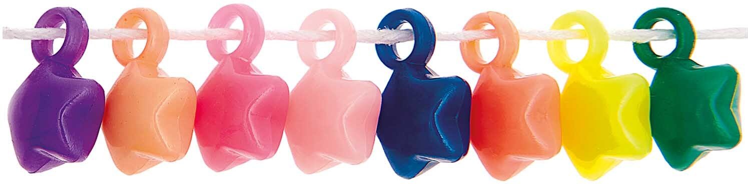 Rico Design itoshii Stern Perlen mit Öse multicolor 18x21x10mm 16 Stück