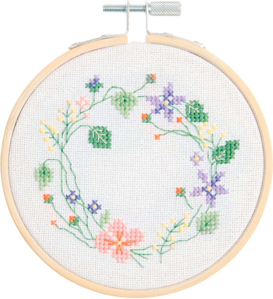 Rico Design Stickpackung Gezählter Kreuzstich Blumenkranz