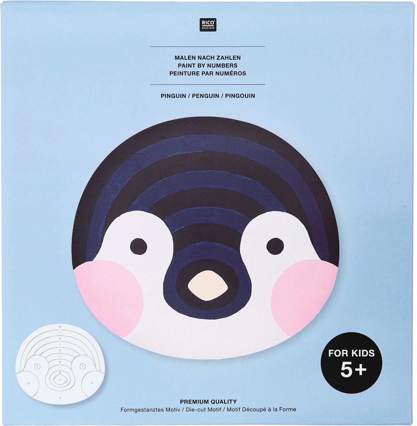 Rico Design Malen nach Zahlen Pinguin