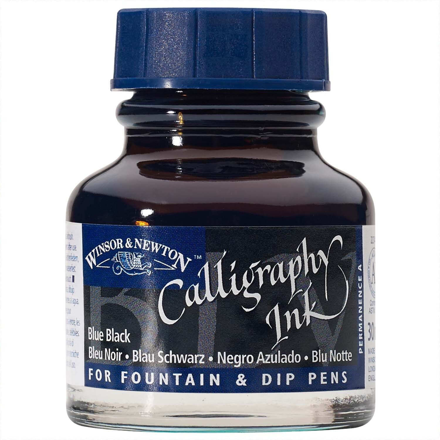 Winsor & Newton Kalligraphietusche 30ml Blauschwarz