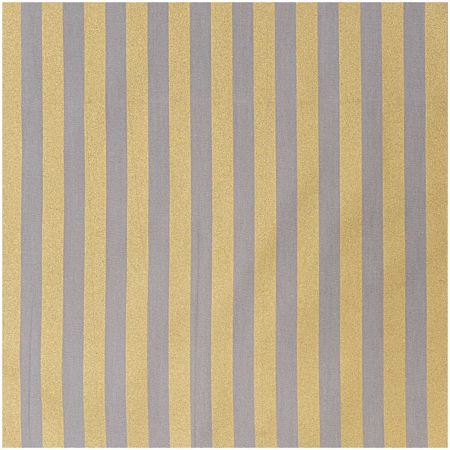 Rico Design Stoff Streifen grau-gold 140cm